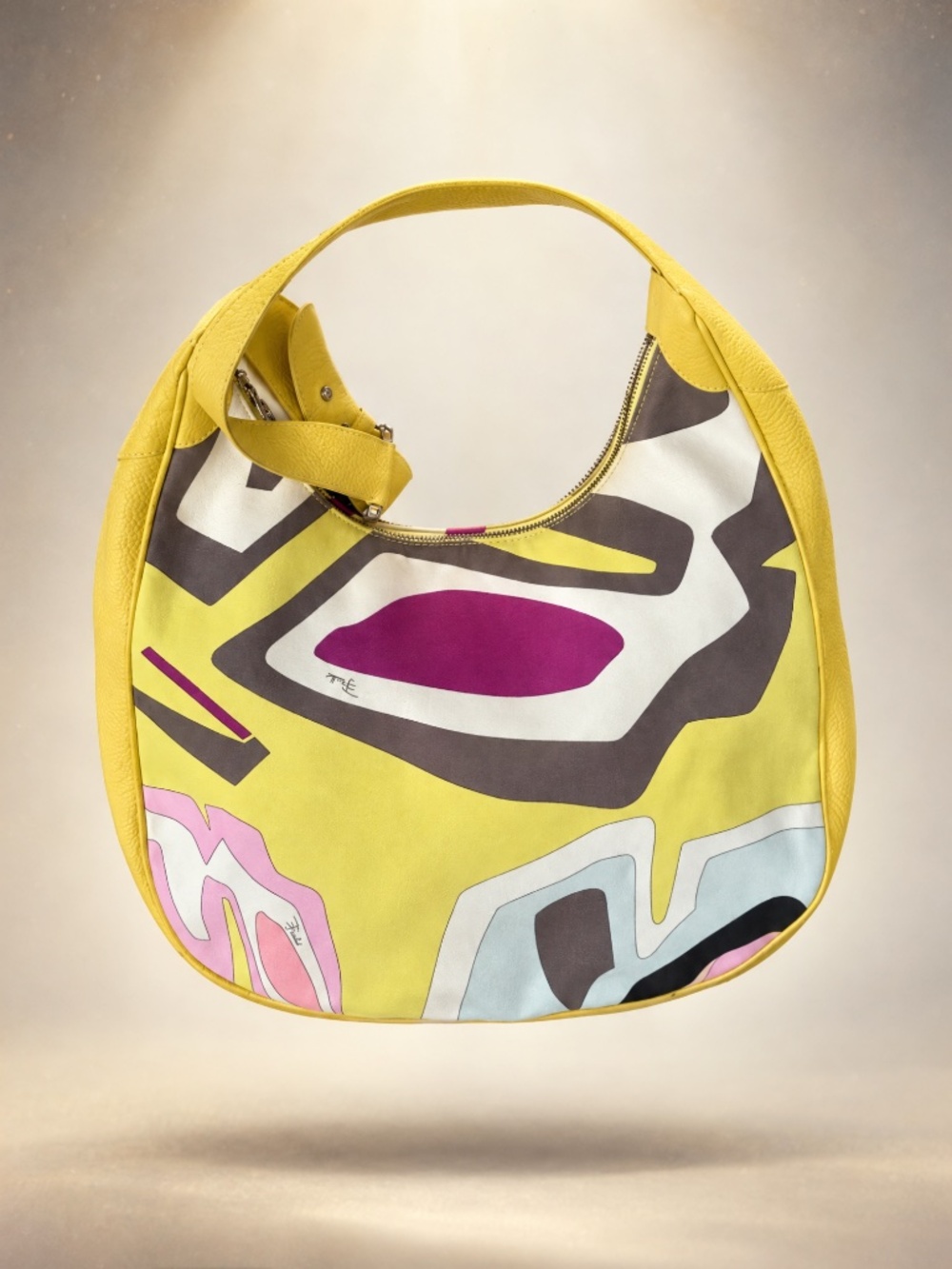 Emilio Pucci Fuilio Colorful Abstract Print Hobo Handbag